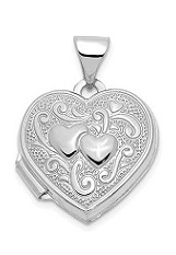 good-looking small polished heart white gold baby charm